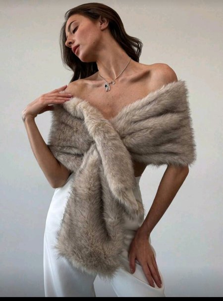 Aloruh معطف أنيق للنساء بياقة منسدلة وفرو مزيف للشتاء والخريف