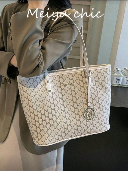 حقيبة يد كبيرة السعة بطباعة حرفية شاملة، ذات مقبضين مناسبة للعمل والتنقل، موضة جديدة لعام 2023