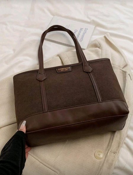 حقيبة كتف نسائية سعة كبيرة من جلد المخمل والجلد الصناعي، بتصميم بسيط وعصري، مناسبة للمواعيد والتجمعات والمدرسة والتنقلات اليومية، موديل جديد لخريف/شتاء 2025، أفضل محفظة خريفية، أحدث موضة حقيبة نسائية من المخمل، مثالية لإطلالات المرأة في الخريف