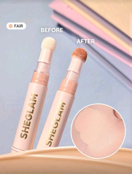 SHEGLAM كونسيلر معزز للبشرة-رأس إسفنجي من الكتان-كونسيلر سائل غير لامع-مصحح لوني يدوم طويلاً-كونسيلر مرطب خفيف الوزن يدوم طوال اليوم-كونسيلرشتاء كونسيلر علامة تجارية جمال مكياج ميكب مستحضرات تجميل للنساء الفتيات مثالي لفصل الشتاء الربيع مثالي ل- Y2K أزياء أنيقة رمضان هدية حفلة جاهز أفضل لون