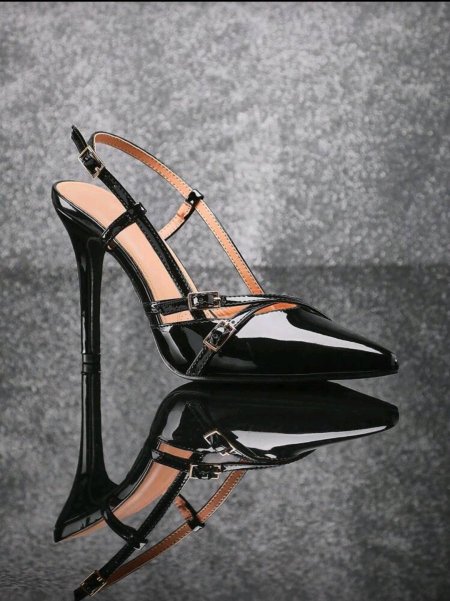 SHUZIA كعب عالي بنعل مدبب وبرباطين، كعب نحيف مريح وأنيق 3.5 بوصة، للعمل والسهرات، لون بيج