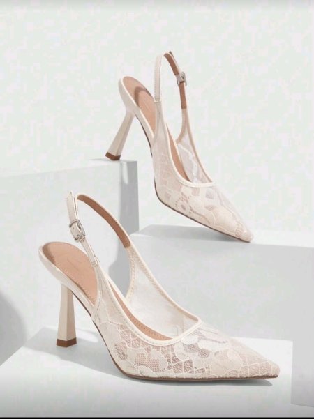 CUCCOO HITCHD أحذية كعب عالي زفاف منقوشة بالدانتيل عصرية وجذابة للنساء، أحذية صيفية للإجازات ، خصومات الشتاء والعطلات السنوية الجديدة