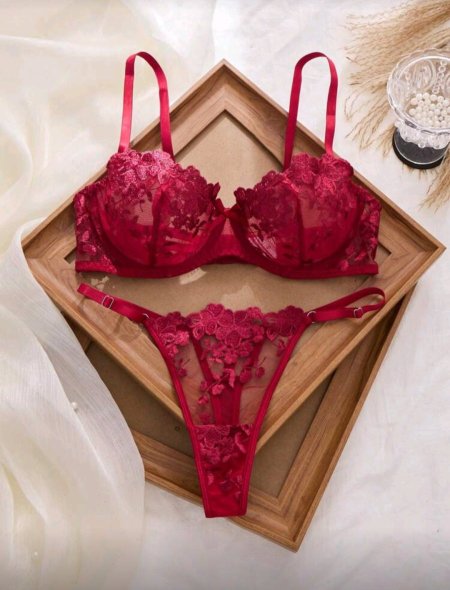 Snug Zone مجموعة ملابس داخلية للنساء من التطريز الشبكي قطعتين <br> <span class='text-color-warm'>سيتوفر قريباً</span>