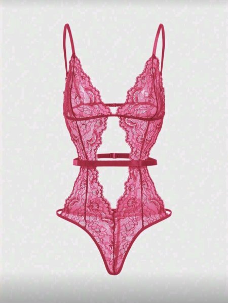 ROMWE Goth جمبسوت قفزة مثيرة مزخرفة بالدانتيل المنقوش <br> <span class='text-color-warm'>سيتوفر قريباً</span>