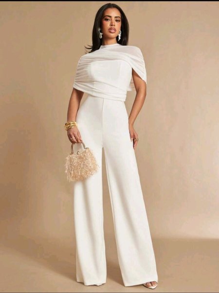 Silquee جمبسوت نسائية بلون أحادي بتصميم بسيط، للارتداء اليومي