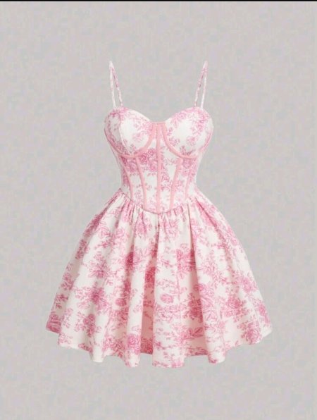 SHEIN MOD فستان بأشرطة رفيعة مطبوع بأزهار للنساء