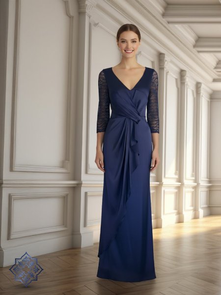 فستان سباندكس ساتان كحلي